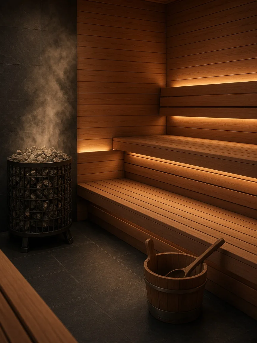 The sauna at TamTay Fitness Center